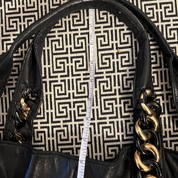 Michael Kors black leather purse black and gold chain detail - Picture 6 of 6